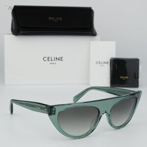 BRAND NEW Celine CL40228I 93B Green Grey Gradient Geometric Women Sunglasses